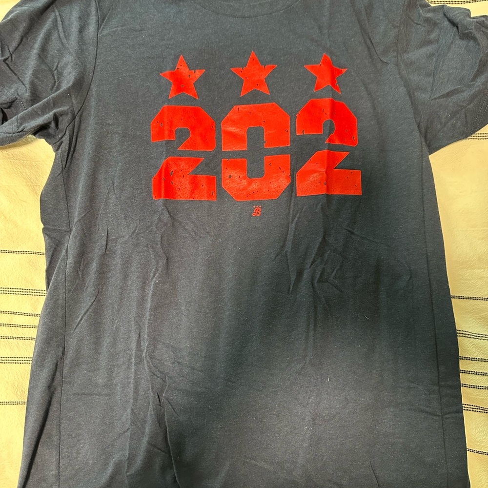 Black Kids Graphic Tee with Red '202' Stars